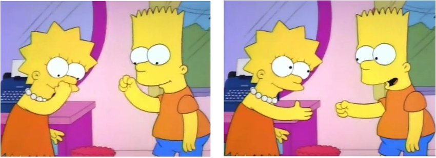 Lisa y Bart Simpson jugando al piedra, papel o tijera.