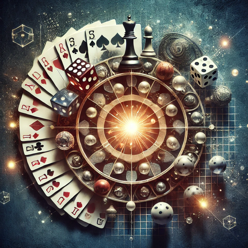 Imagen: Teoría de juegos representada con varios elementos de juegos clásicos